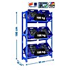 Simonrack Simonbottle Getränkekistenregal Bottleclick (H x B x T: 180 x 80 x 30 cm, Traglast Einlegeboden: 100 kg, Anzahl Böden: 3 Stk., Stecken, Blau) | BAUHAUS