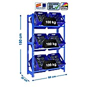 Simonrack Simonbottle Estantería para cajas de bebidas (Al x An x Pr: 180 x 80 x 30 cm, Carga límite balda: 100 kg, Número de baldas: 3 ud., Inserción, Azul) | BAUHAUS