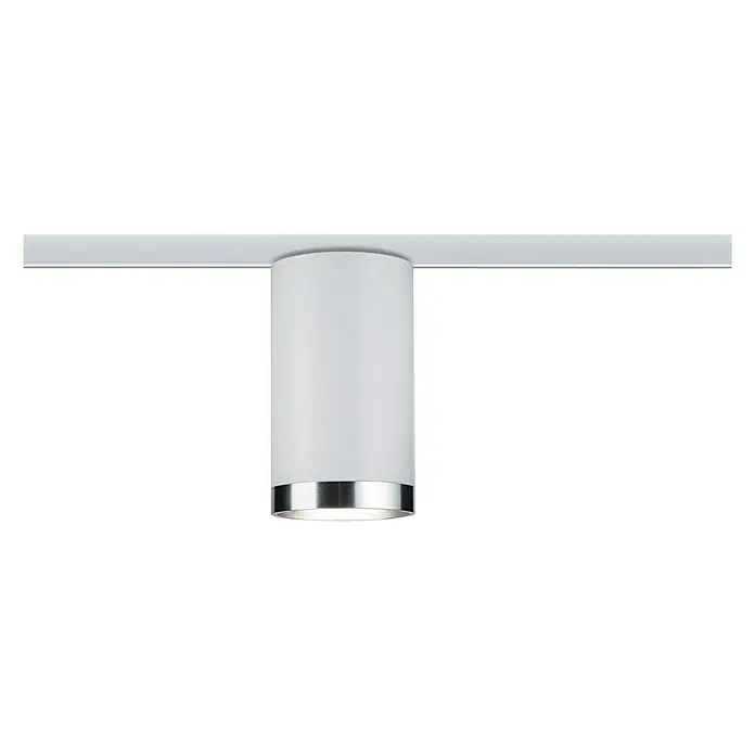 Paulmann URail LED-Spot Tube - Weiß, GU10, Ø x H: 6,5 x 12,8 cm - Elegante weiße LED-Schiene mit zylindrischem Strahler für moderne Innenräume. Stilvolle Beleuchtungslösung mit Chromdetails.