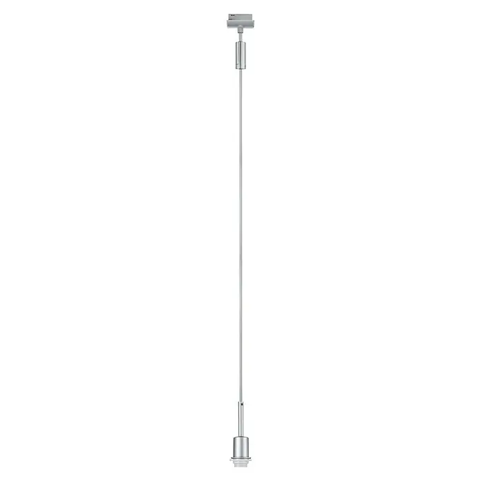 Paulmann URail Pendelleuchte DecoSystems - E14, Höhe: 135 cm, Chrom - Ein langer, schlanker Deckenhalter in Silber, der eine elegante und stabile Befestigung für Leuchten oder andere Dekorationen bietet.