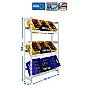 Simonrack Simonbottle Getränkekistenregal Bottleclick (H x B x T: 180 x 100 x 30 cm, Traglast Einlegeboden: 100 kg, Anzahl Böden: 3 Stk., Stecken, Weiß) | BAUHAUS