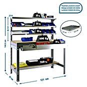 Simonrack Simonwork Werkbank (L x H: 61 x 144,5 cm, Breite: 121 cm, Traglast: 600 kg, Grau)