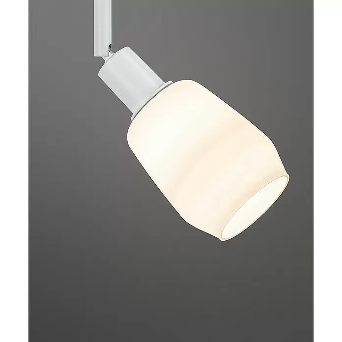 Paulmann URail LED-Spot DecoSystems - Lampenfassung: E14, Farbe: Weiß - Weißer Strahler mit abgewinkeltem, beleuchtetem Milchglasschirm.