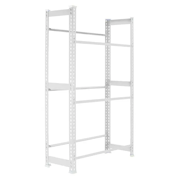 Simonrack Simonbottle Getränkekistenregal Bottleclick - H x B x T: 180 x 80 x 30 cm, Traglast Einlegeboden: 100 kg, Anzahl Böden: 3 Stk., Stecken, Weiß - Weißes Schwerlastregal mit drei Ebenen, ideal für Lagerung und Organisation. Robust und vielseitig einsetzbar.