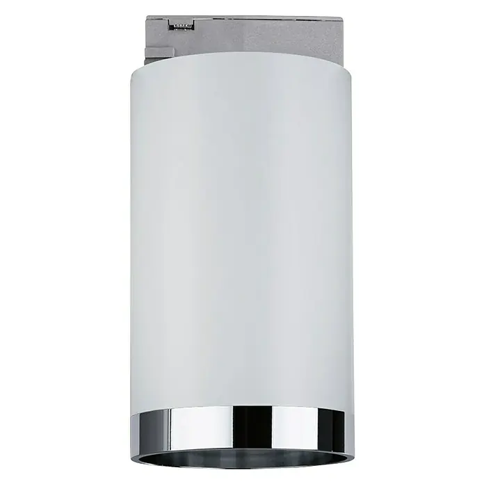 Paulmann URail LED-Spot Tube - Weiß, GU10, Ø x H: 6,5 x 12,8 cm - Elegante zylindrische Wandleuchte mit weißem Diffusor und Chromakzenten, die modernes Design und dezente Beleuchtung vereint.