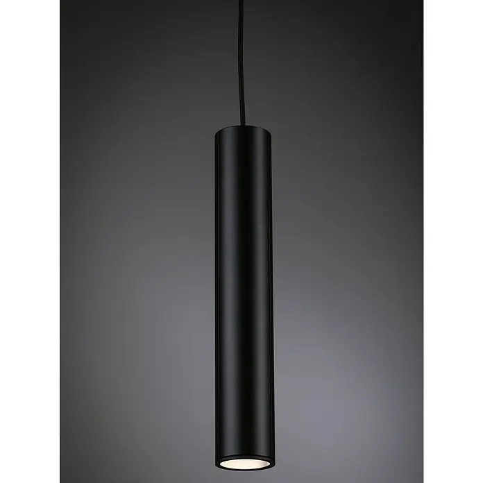 Paulmann URail Pendelleuchte Catalejo - 10 W, Schwarz matt, Höhe: 38,3 cm - Schwarze LED-Röhrenleuchte, die von der Decke hängt und ein elegantes, modernes Design für jeden Raum bietet.