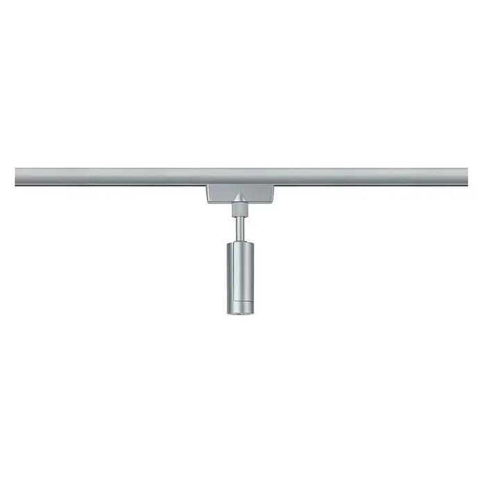 Paulmann URail Pendeladapter Universal - Chrom - Produktbild einer modernen, silberfarbenen LED-Schiene zur Wand- oder Deckenmontage, die ein minimalistisches Design und effiziente Beleuchtung bietet.