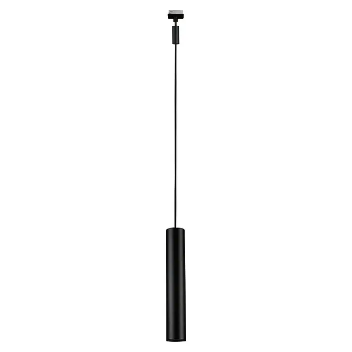 Paulmann URail Pendelleuchte Catalejo - 10 W, Schwarz matt, Höhe: 38,3 cm - Elegante, schwarze Deckenleuchte mit zylindrischem Schirm, die ein modernes und minimalistisches Design verkörpert.