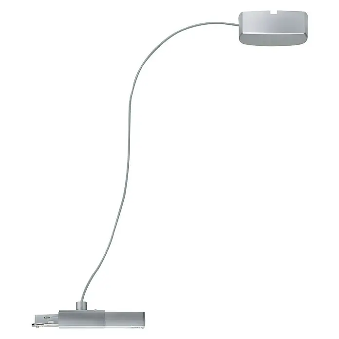 Paulmann URail Stromeinspeisung Cable Feed - Chrom, 2 m - Silberne LED-Lampe mit flexiblem Arm für optimale Ausrichtung. Die Lampe hat einen modernen Look und ist perfekt für Schreibtische oder Nachttische.