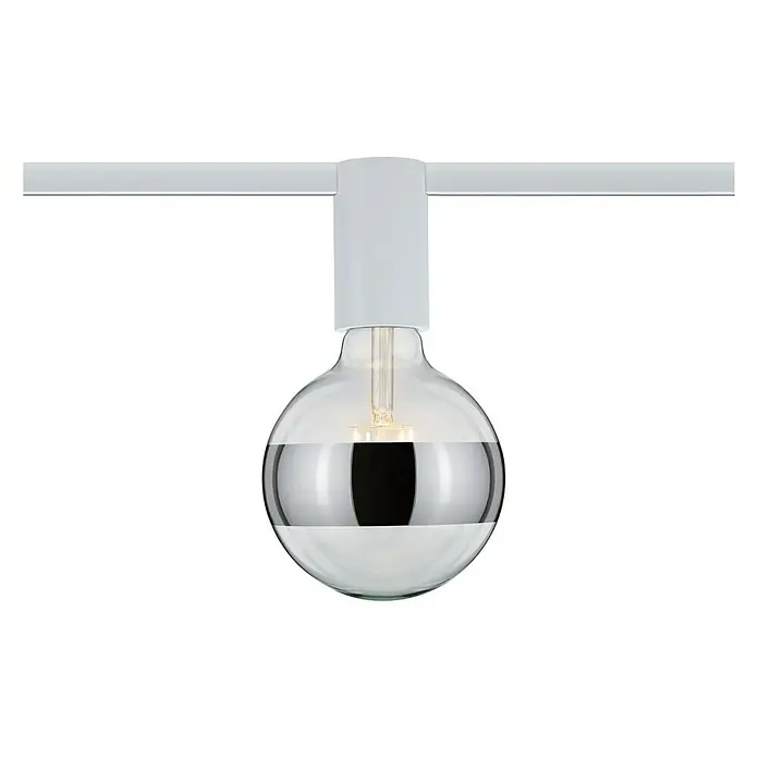 Paulmann URail Deckenleuchte Ceiling Socket - 20 W, Lampenfassung: E27, Weiß - Moderne Lampe mit silberner Kugel und weißer Fassung. Das elegante Design ist ein Hingucker in jedem Raum.
