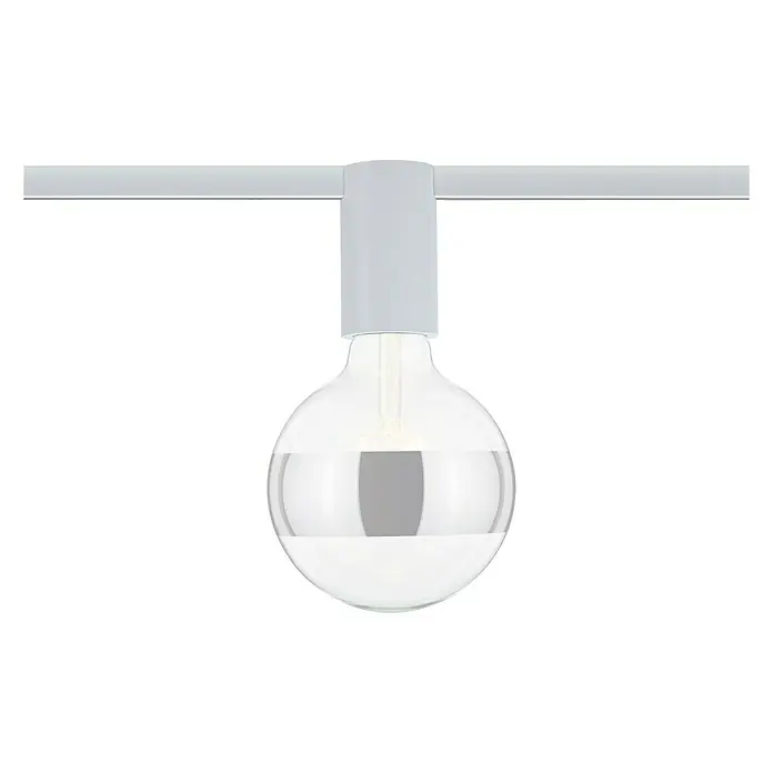 Paulmann URail Deckenleuchte Ceiling Socket - 20 W, Lampenfassung: E27, Weiß - Weisse Glühbirne mit Halterung, die ein modernes und minimalistisches Design für eine stilvolle Beleuchtungslösung bietet.