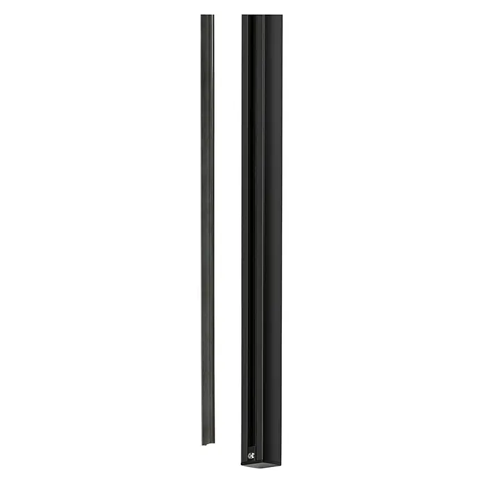 Paulmann URail Abdeckung - Länge: 68 cm, Schwarz matt - Ein Paar dunkle Fensterrahmenprofile im Detail, geeignet für moderne architektonische Designs.
