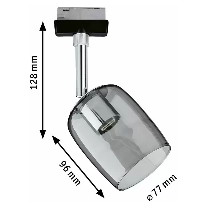 Paulmann URail LED-Spot Blossom10 W, Schwarz/Rauchglas, G9, 1 Stk.