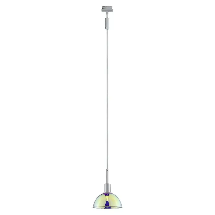 Paulmann URail Pendelleuchte Sarrasani - E14, Chrom-matt, Dichroic - Elegante Pendelleuchte mit einem schirmartigen Lampenkopf, der durch eine lange, schlanke Stange gehalten wird. Ideal für moderne Räume.