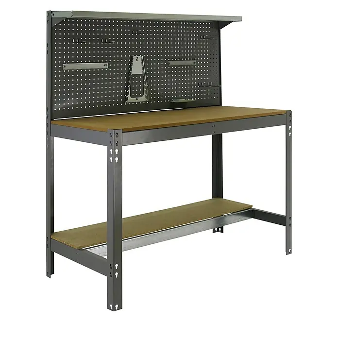 Simonrack Simonwork Werkbank BT3 900 - L x B: 61 x 91 cm, Arbeitshöhe: 144,5 cm, Belastbarkeit: 600 kg, Grau/Holz - Werkbank mit Werkzeugwand: Stabile Arbeitsfläche und praktischer Stauraum für Werkzeuge. Ideal für Werkstatt und Hobbyraum.