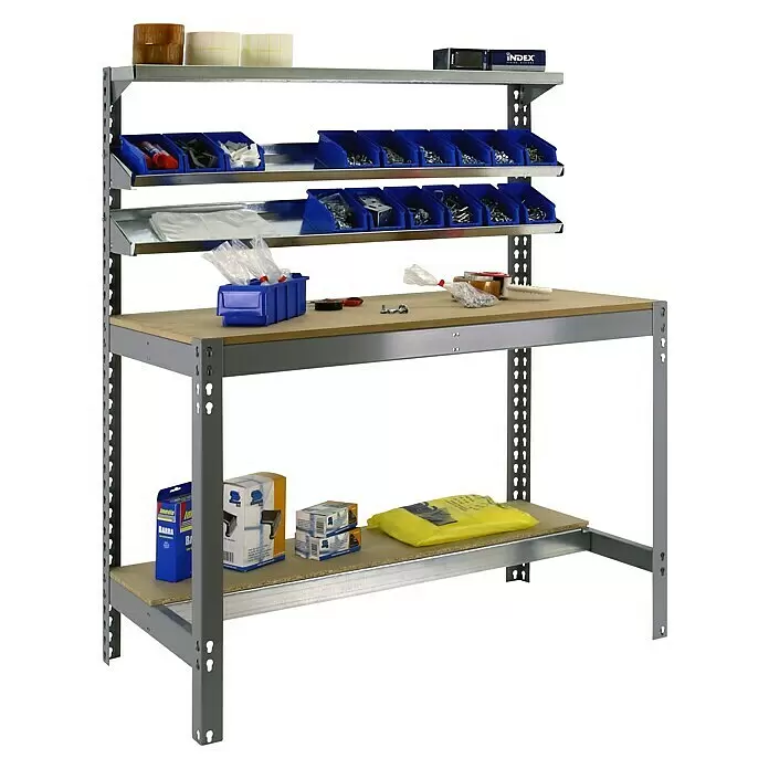 Simonrack Simonwork Werkbank BT1 1200 - Breite: 121 cm, Grau/Holz - Anwendungsbeispiel