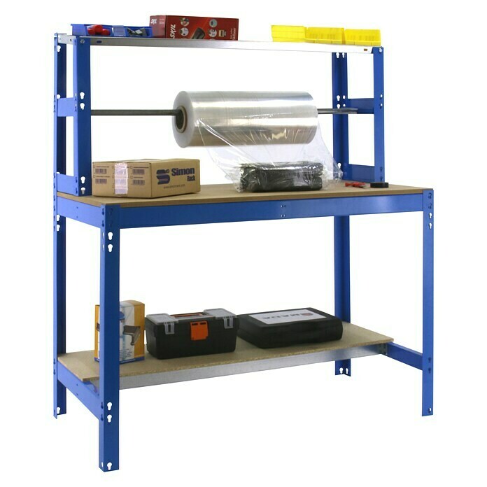 Simonrack Simonwork Werkbank (L x H: 76 x 144,5 cm, Breite: 151 cm, Traglast: 600 kg, Blau)