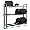 Simonrack Simonauto Metall-Reifen- & Lagerregal (L x B x H: 45 x 150 x 200 cm, Traglast: 300 kg/Boden, Anzahl Böden: 3 Stk., Silber)