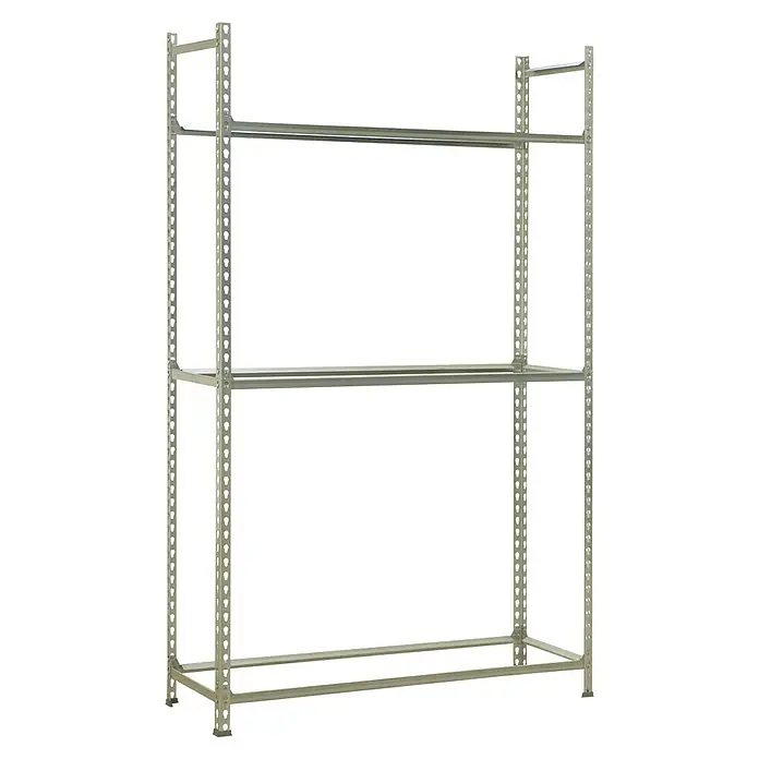 Simonrack Simonauto Reifenregal Autoclick - H x B x T: 200 x 90 x 40 cm, Anzahl Träger: 3 Stk., Stecken, Silber - Silbernes Regal mit drei Ablagen, ideal für Lagerung und Organisation in verschiedenen Umgebungen.