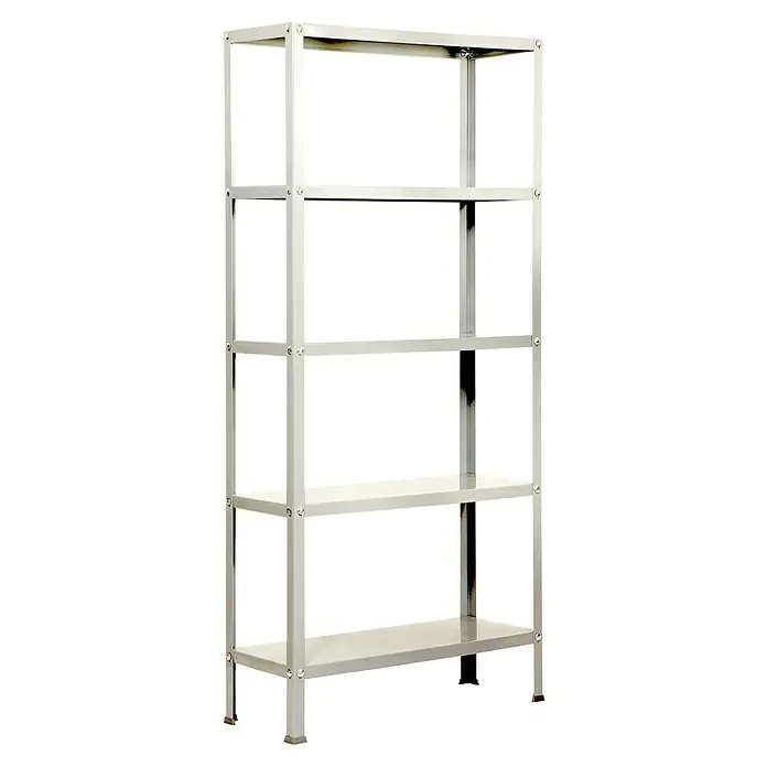 Simonrack Simonhome Metallregal Classic Mini - H x B x T: 180 x 80 x 30 cm, Traglast pro Boden: 100 kg, Anzahl Böden: 5 Stk., Schrauben, Weiß/Weiß - Metallregal mit vier Ebenen. Dieses Regal bietet stabilen Stauraum für Werkstatt, Lager oder Büro und ist leicht zu montieren.