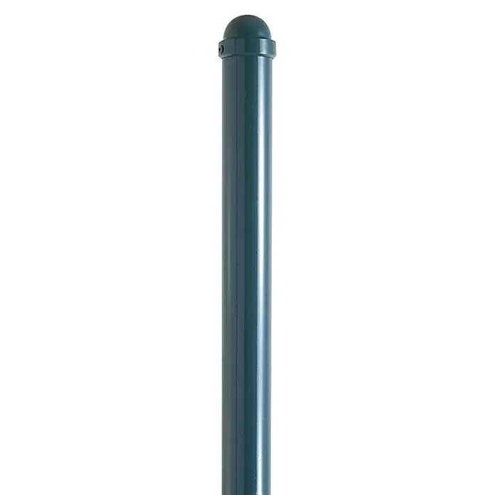 Schake Absperrpfosten Typ 477B - Typ: Stilpfosten, Stahl, Grün - Dunkelgrau-blauer zylindrischer Poller mit abgerundeter Kappe, aus Metall oder robustem Kunststoff.