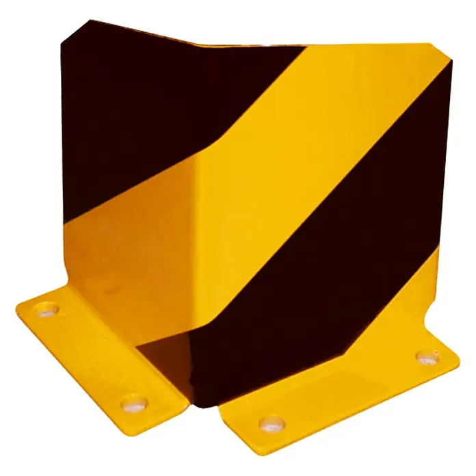 Schake Anfahrschutz - L x B x H: 404 x 164 x 164 mm - Gelber Rammschutzpfosten mit auffälligen schwarzen Streifen als Warnhinweis für erhöhte Sicherheit.