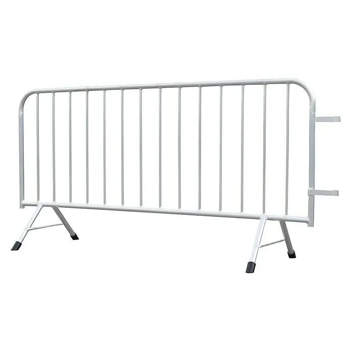 Schake Absperrgitter TYP ABE - L x H: 2 x 1,1 m - Weißes Absperrgitter aus Metall für Veranstaltungen und Baustellen zur Besucherlenkung und Sicherheit.