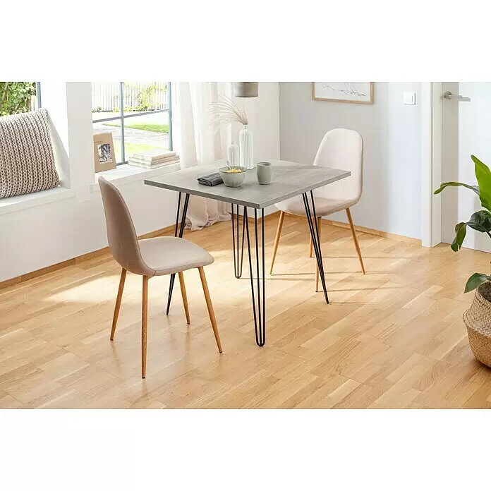 Tischplatte - Romantik Eiche, 80 cm x 80 cm x 25 mm - Stimmungsaufnahme