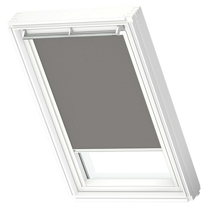 Velux Dachfensterrollo DKL MK06 0705SWLFarbe: Grau - 0705SWL, Farbe Schiene: Weiß, Manuell Diagonal View