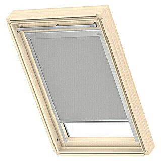 Velux Dachfensterrollo Classic DBL C02 4204 (Farbe: Grau - 4204, Farbe Schiene: Aluminium, Manuell)