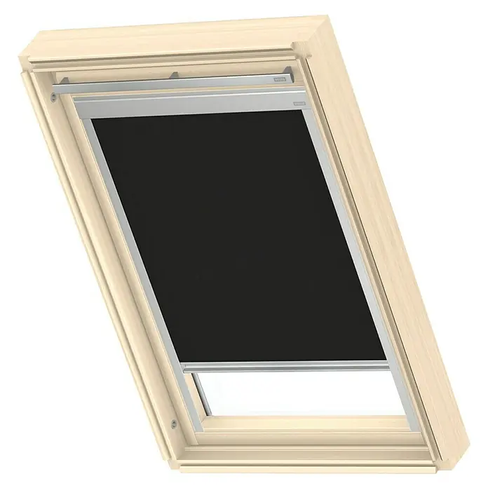 Velux Dachfensterrollo Classic DBL M08 4249 - Farbe: Schwarz - 4249, Farbe Schiene: Aluminium, Manuell - Dachfenster mit Verdunkelungsrollo, das das Zimmer abdunkelt und eine angenehme Atmosphäre schafft. Ideal für Schlaf- oder Kinderzimmer.