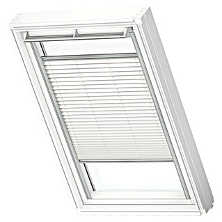 Velux Dachfensterplissee FHL MK06 1016S (Farbe: Weiß - 1016S, Farbe Schiene: Aluminium, Manuell)