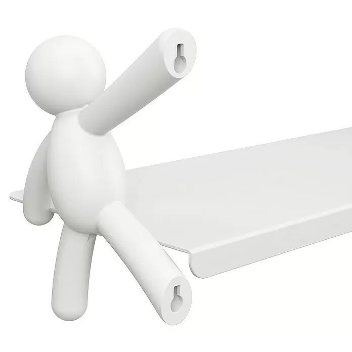 Kleiderhaken Buddy - 7,5 x 16,8 cm, Weiß, Traglast: 2,2 kg/Haken - Detailaufnahme
