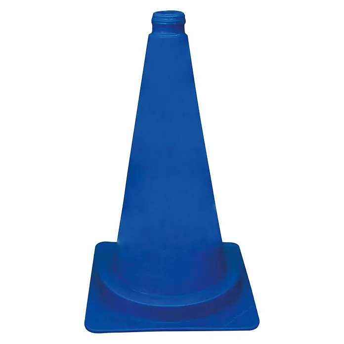 Schake Leitkegel - Höhe: 300 mm, Blau, Kunststoff - Blauer Verkehrskegel mit geripptem Hals und quadratischer Basis für Verkehrssicherheit und Baustellen.