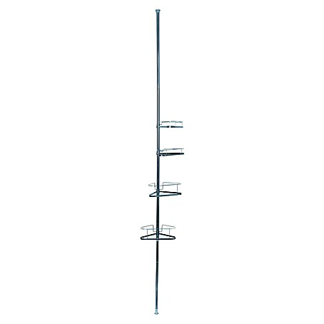 MSV Cesta de baño telescópica (25,5 x 35,5 x 250 cm, Cromo)