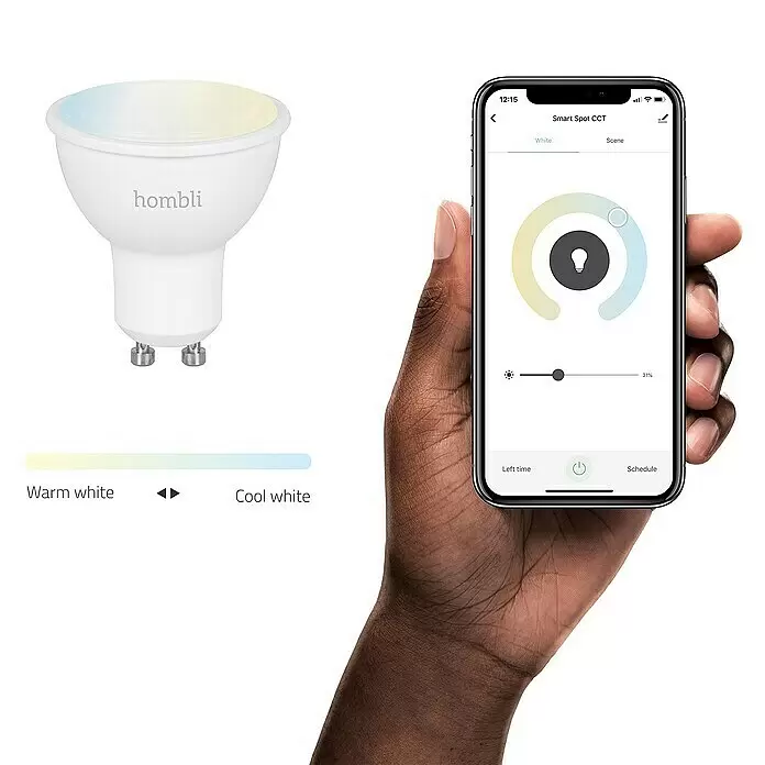 Hombli Smart-LED-Lampe Reflektor GU10GU10, Dimmbar, Warmweiß, 350 lm, 4,5 W