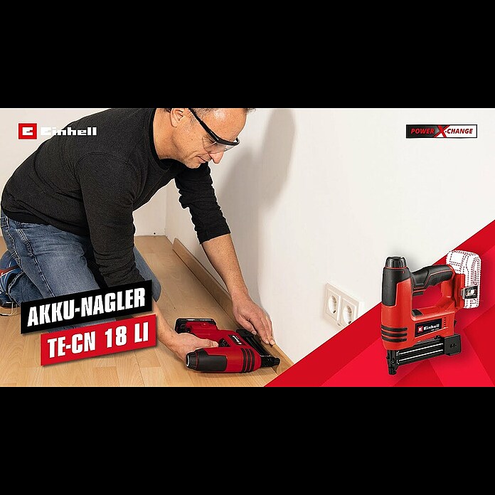 Einhell Power X-Change Akku-Nagler TE-CN 18 Li - Solo18 V, Ohne Akku, Länge Nagel: 15 mm - 32 mm, Breite Klammer: 5,7 mm, Stärke Nagel: 1 mm Product