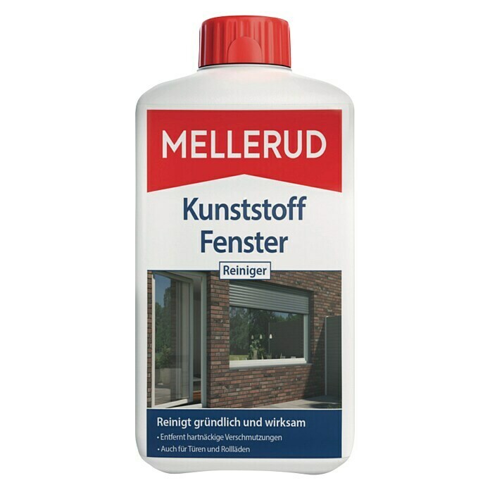 Mellerud Kunststoff-Fensterreiniger1 l, Flasche mit kindergesichertem Verschluss Front View