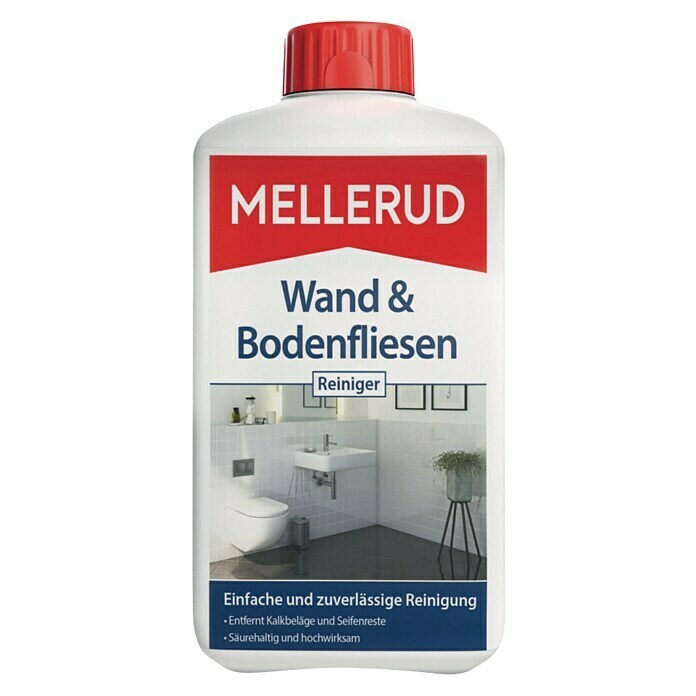 Mellerud Reinigungsmittel Wand & Bodenfliesen Reiniger1 l, Flasche mit kindergesichertem Verschluss Front View