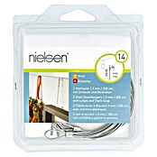 Nielsen Cable de acero trenzado (L x An: 200 cm x 1,3 mm, Específico para: Riel de galería de Nielse económico/profesional, Con lazo y gancho deslizante)
