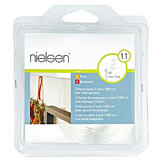 Nielsen Perlonseil (L x B: 200 cm x 2 mm, Passend für: Nielsen Galerieschiene Economy/Profi, Mit Tellergleiter)