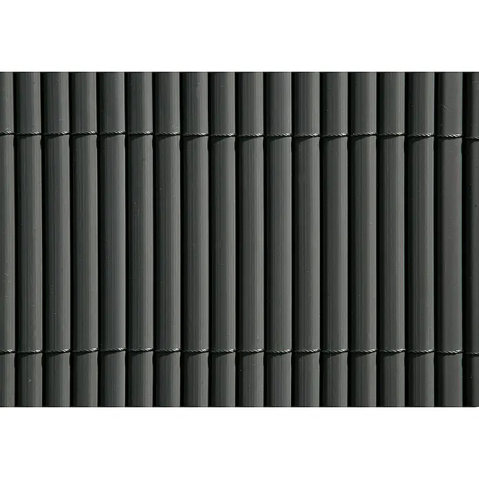 Gardol Comfort Sichtschutzmatte - Anthrazit, 300 x 90 cm - Dunkelgrauer Sichtschutz aus Bambusrohr mit horizontaler Bindung für Garten oder Balkon, robust und wetterfest.