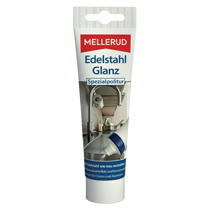 Mellerud Politur- & Reinigungspaste Edelstahl Glanz75 ml, Tube Front View