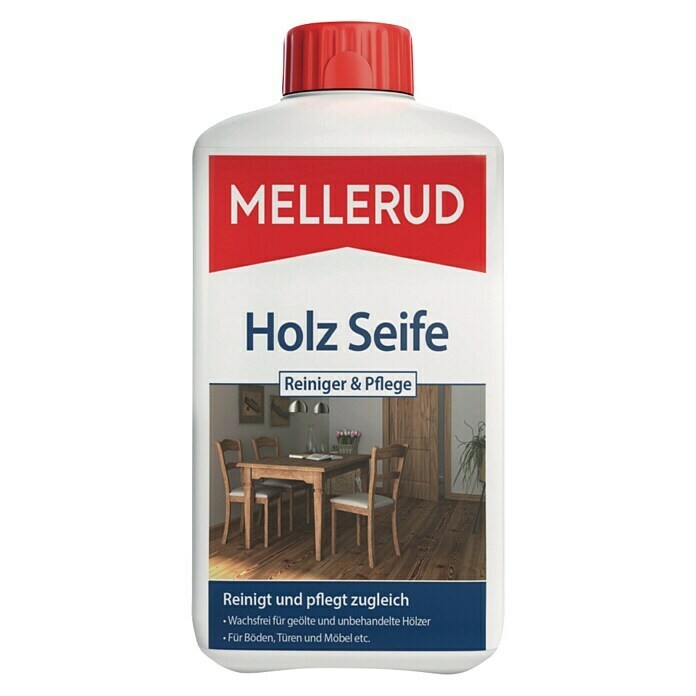 Mellerud Reinigungs- & Pflegemittel Holz-Seife1 l, Flasche mit kindergesichertem Verschluss Front View