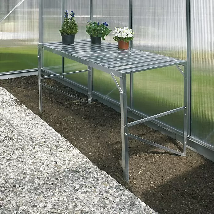 Vitavia Gewächshaus Zeus 8100 Plus - Außenmaß inkl. Dachüberstand (B x T): 256 x 314 cm, 16 mm, Aluminium - Stimmungsaufnahme