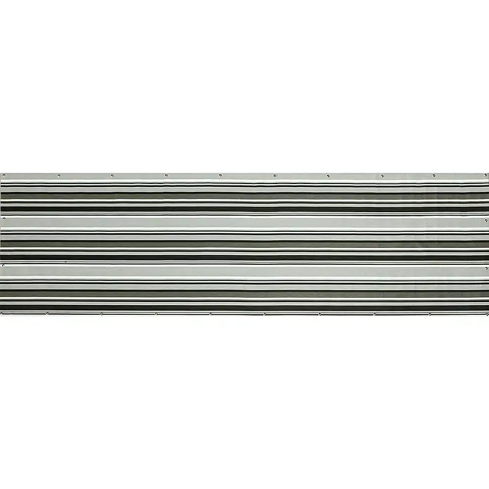 Gardol Balkonsichtschutz - 300 x 90 cm, Anthrazit, Grau, Gestreift - Gestreifte Sichtschutzplane in Grau- und Schwarztönen mit Ösen zur einfachen Befestigung. Perfekt für Balkon, Terrasse oder Garten.