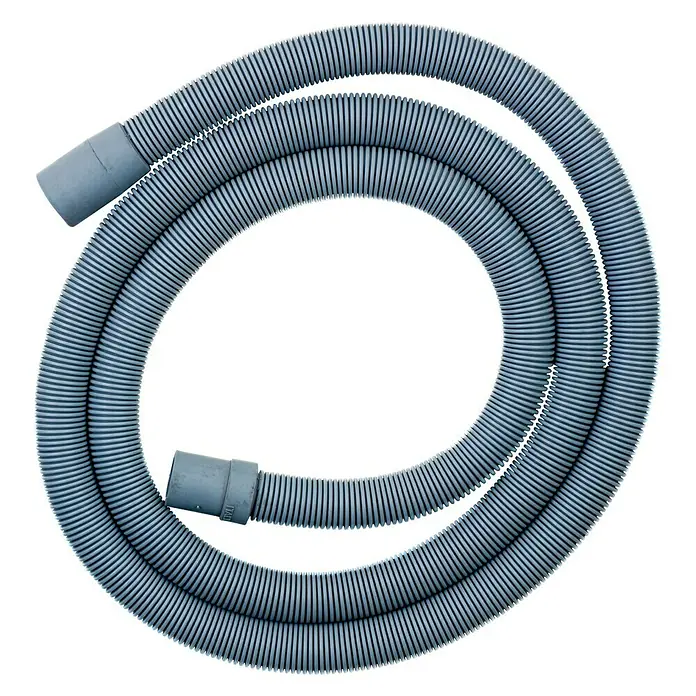 Admiral Manguera de descarga para lavadora - Largo: 1,8 m - Manguera de desagüe gris acanalada, flexible y duradera. Ideal para lavadoras o lavavajillas, asegura un drenaje eficiente del agua.