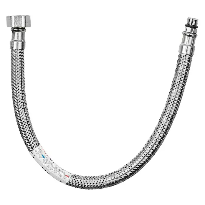 Admiral Flexo de conexión para grifería C - ⅜''/10 mm, Largo: 35 cm, Macho - Hembra - Manguera flexible de conexión de grifo con trenzado de acero inoxidable para fontanería. Duradera y versátil.