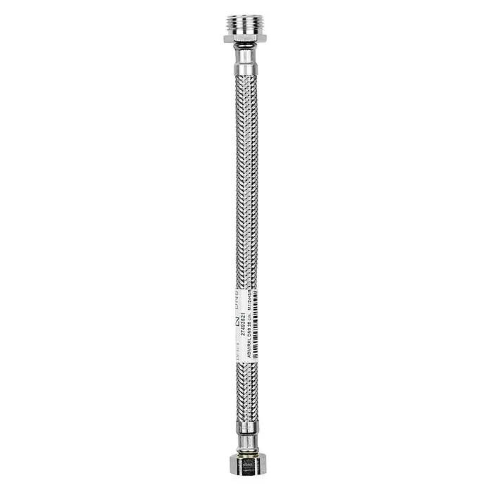 Admiral Flexo de conexión DN8 M-H - ½″/⅜″, Largo: 25 cm, Macho - Hembra - Manguera flexible trenzada, Admiral DN8 25 cm M1/2-H3/8, perfecta para conexiones de agua. Una opción robusta y duradera para uso diario.