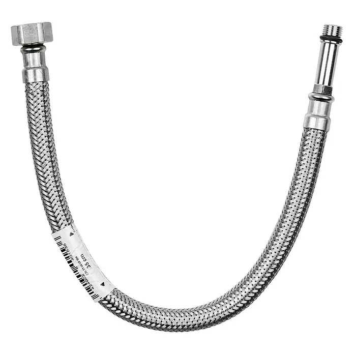 Admiral Flexo de conexión para grifería L - ⅜''/10 mm, Largo: 35 cm, Macho - Hembra - Manguera flexible trenzada con conectores en ambos extremos, ideal para instalaciones de fontanería. Duradera y fiable.